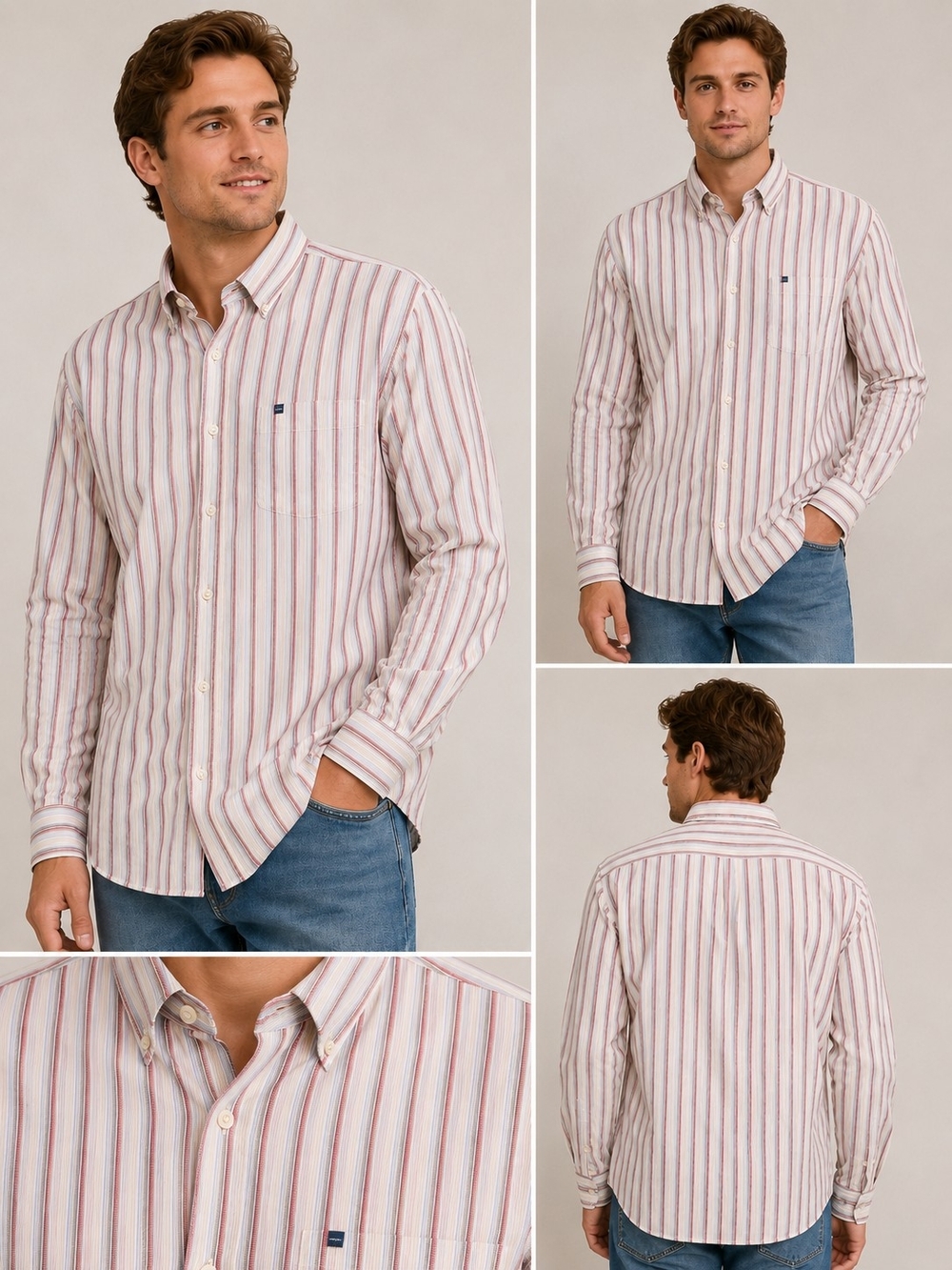 Faconnable Men's Striped Button-Down Shirt – XXL